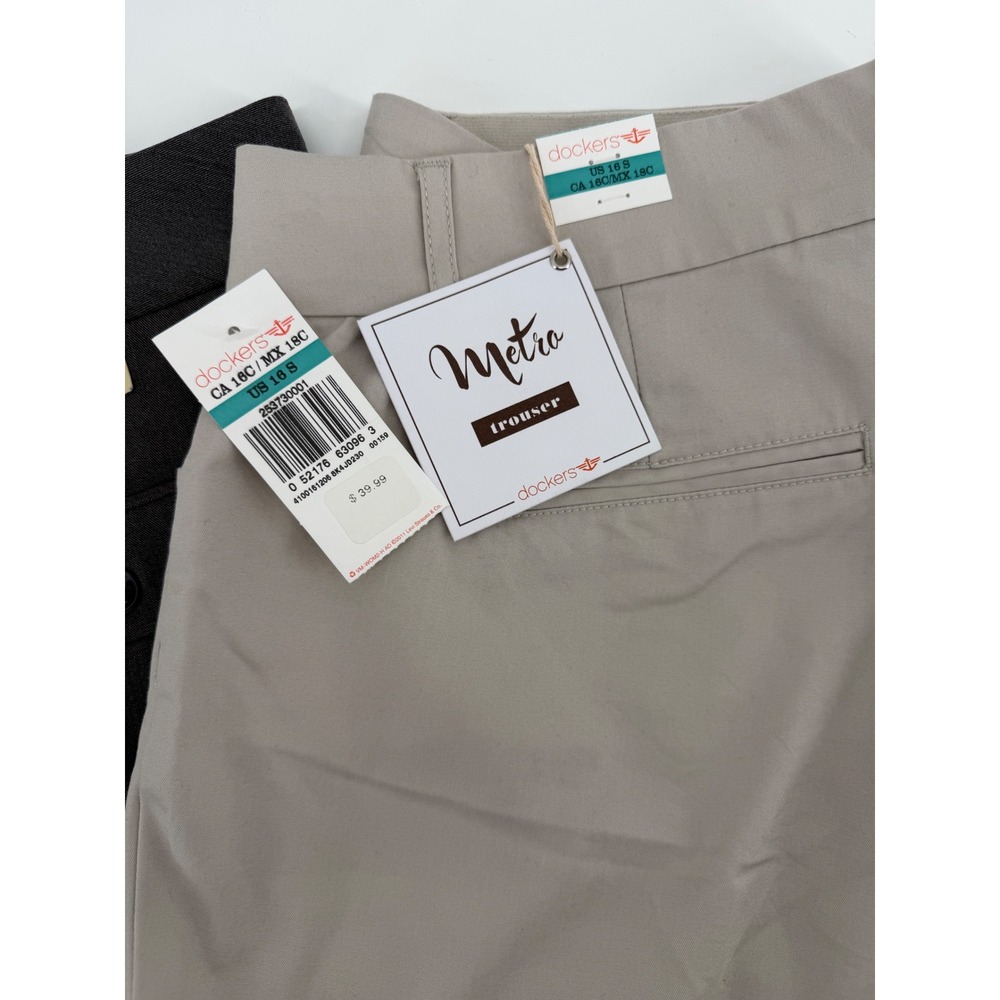 Lot 3 Dockers Womens Truly Slimming Metro Trouser Pants Size 16 Short Petite - Picture 3 of 9